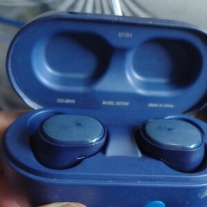 Blue Wireless Earbuds with Charging Case